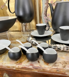 Set Salero con Cuchara y Plato Porcelana Continental China Rosenthal Rhythm Black Charcoal C1959