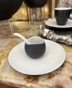Set Salero con Cuchara y Plato Porcelana Continental China Rosenthal Rhythm Black Charcoal C1959 en internet