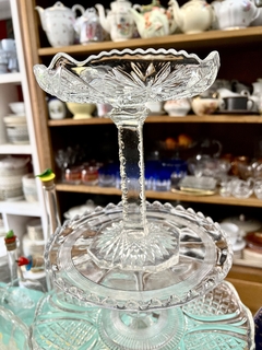Bombonera con Pie Depression Glass Eapg USA , Clear Star C1900