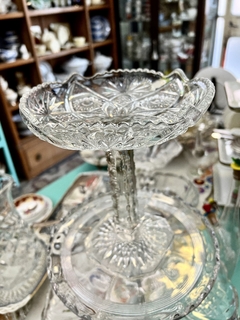 Bombonera con Pie Depression Glass Eapg USA , Clear Star C1900 en internet