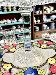 Bombonera con Pie Depression Glass Eapg USA , Clear Star C1900 - tienda online