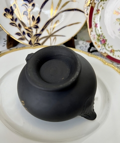 Jarrita Cremera Porcelana Arnart Creations Japan Jasper Ware Black & Gold C1950 - tienda online