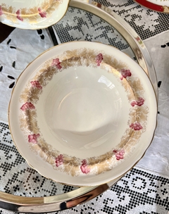 Bowls Compotera Porcelana Foley England, Pattern Purple Vine Vivo Oro C1950 en internet