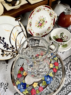 Jarra de Cristal Clear Tallado con Mezclador de la Casa Wright C1950 - tienda online