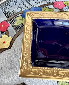 Pin Dish de Porcelana Fernando Samra Portugal Cobalto y Oro C1980 - tienda online