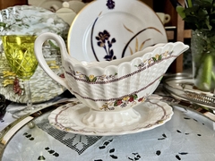 Salsera con Presentire Adherido Loza Copeland Spode England, Pattern Spode's Cowslip C1946