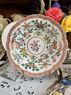 Plato Decorativo Porcelana Arita Japan Pintado a Mano C1950 - tienda online