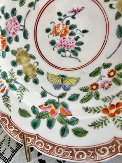 Plato Decorativo Porcelana Arita Japan Pintado a Mano C1950 - comprar online
