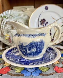 Jarra Lechera Loza Grindley England, Pattern Scene After Constable Blue C1936