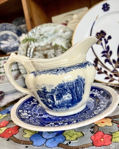 Jarra Lechera Loza Grindley England, Pattern Scene After Constable Blue C1936 en internet