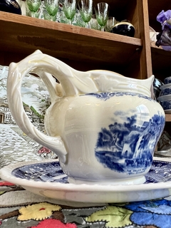 Jarra Lechera Loza Grindley England, Pattern Scene After Constable Blue C1936 - tienda online