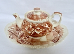 Lindisima Tetera Vintage de Loza Grindley England , Pattern Trellis C1936-1954