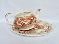 Lindisima Tetera Vintage de Loza Grindley England , Pattern Trellis C1936-1954 - tienda online