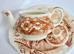 Imagen de Lindisima Tetera Vintage de Loza Grindley England , Pattern Trellis C1936-1954