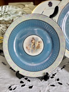 Set Masitero con 6 Platos PorzellanFabrik Moschendorf Bavaria C1910-1920 LustreWare
