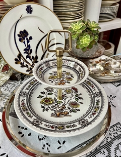 Plato para Copetin Wood&Sons Burslem England Pattern Dorset C1960 Soporte Bronce - Funcy Stuff Antiguedades
