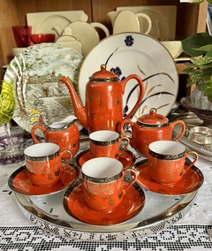 Juego para Cafe Porcelana Geisha Ware Japan C1960 Dragon Rojo Oro