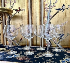 Set 5 Copas Cristal Schott Zweizel Germany Linea Classico Claret Burgundy - tienda online