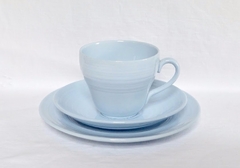 Trio para Te Loza Inglesa Booths Pattern Blue Mist C1940 en internet