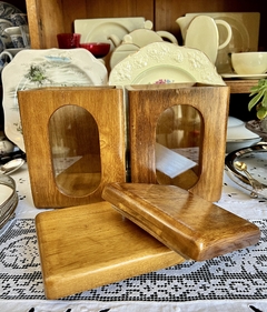 Par de Potes o Tarros para Cocina Cubo de Madera Lustrada y Ventana de Vidrio en internet