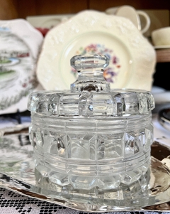 Caramelera Bombonera Vintage Vidrio Moldeado Hialino C1950 - Funcy Stuff Antiguedades