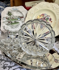 Caramelera Bombonera Vintage Vidrio Moldeado Hialino C1950