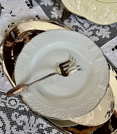 Plato Postre Porcelana Verbano Modelo Vanna Vivo Plata - Funcy Stuff Antiguedades