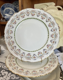 Plato Playo Porcelana Jean Pouyat Limoges France Doble guarda Floral C1906