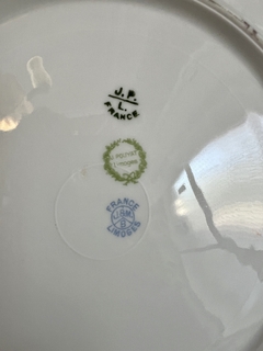 Plato Playo Porcelana Jean Pouyat Limoges France Doble guarda Floral C1906 - comprar online