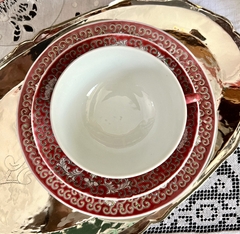 Trio para Te Porcelana Jiangxi Jingdezhen Min Ci Pink Chrysanthemum China C1949-1966 - comprar online