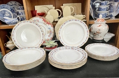 Juego de 6 Platos Playos Porcelana Crescent England, Para Mappi&Webb Guarda FLoral vivo en Oro C1920 - comprar online