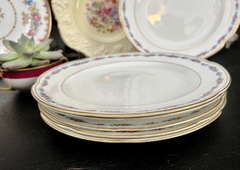 Juego de 6 Platos Playos Porcelana Crescent England, Para Mappi&Webb Guarda FLoral vivo en Oro C1920 en internet