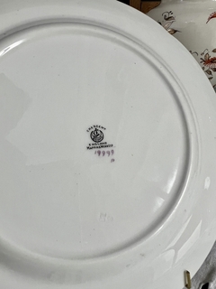 Juego de 6 Platos Playos Porcelana Crescent England, Para Mappi&Webb Guarda FLoral vivo en Oro C1920 - comprar online