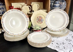 Juego de 6 Platos Hondos Porcelana Crescent England, Para Mappi&Webb Guarda FLoral vivo en Oro C1920 - comprar online