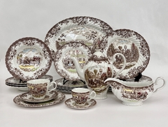 Salsera Johnson Bros England, Pattern Coaching Scenes Multicolor C1960