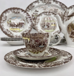 Trio para Te Loza Inglesa Johnson Bros , Coaching Scenes Multicolor C1960 - comprar online