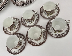 Set de 6 Tazas para Cafe , Johnson Bros England Pattern Coaching Scenes Multicolor C1960 - tienda online