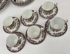 Set de 6 Tazas para Cafe , Johnson Bros England Pattern Coaching Scenes Multicolor C1960 - tienda online