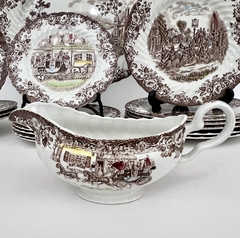 Salsera Johnson Bros England, Pattern Coaching Scenes Multicolor C1960