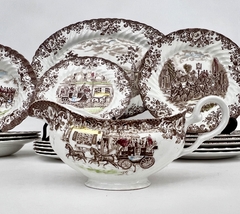 Salsera Johnson Bros England, Pattern Coaching Scenes Multicolor C1960 en internet