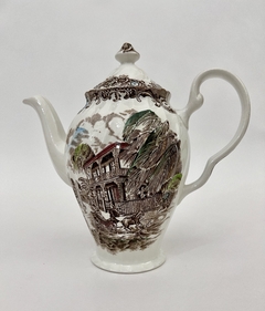 Cafetera de Loza Inglesa Johnson Bros , Pattern Heritage Hall- French Provincial Multicolor C1960
