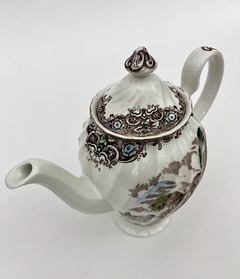 Cafetera de Loza Inglesa Johnson Bros , Pattern Heritage Hall- French Provincial Multicolor C1960