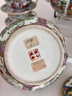 Juego para Te para 8 China Export Porcelain Rose Medallion C1940 - Funcy Stuff Antiguedades