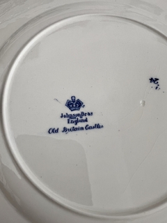 Juego de 6 Platos Playos Johnson Bros England, Pattern Old Britain Castles Azul C1960 en internet