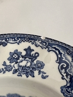 Imagen de Juego de 6 Platos Hondos Johnson Bros England, Pattern Old Britain Castles Azul C1960 (1 plato con Detalle)