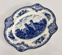 Gran Fuente de Loza Inglesa Johnson Bros Old Britain Castles sttaford Castles in 1792 Blue 6 White C1960 - tienda online