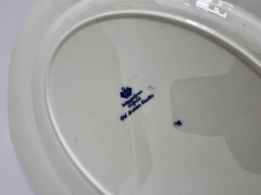 Imagen de Gran Fuente de Loza Inglesa Johnson Bros Old Britain Castles sttaford Castles in 1792 Blue 6 White C1960