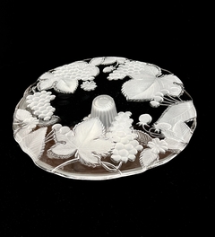 Gran Plato con Pie para Tortas Mikasa Glass Modelo Chablis Clear & Frost C1980 - comprar online