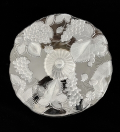 Gran Plato con Pie para Tortas Mikasa Glass Modelo Chablis Clear & Frost C1980 - Funcy Stuff Antiguedades