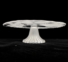 Imagen de Gran Plato con Pie para Tortas Mikasa Glass Modelo Chablis Clear & Frost C1980